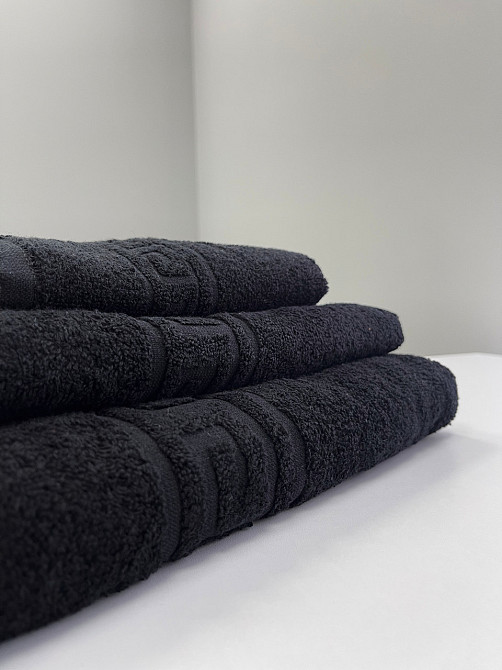 Махровий рушник Ideal Textile Greek 33х60 см чорний (56860586) Чернівці - фото 4