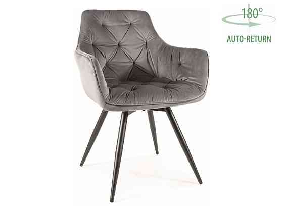 Стілець MANGO VELVET чорний каркас/сірий BL.14 Киев
