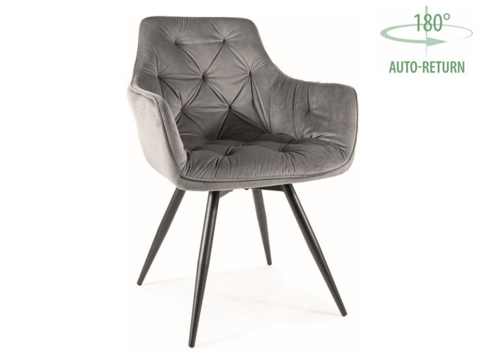 Стілець MANGO VELVET чорний каркас/сірий BL.14 Киев - изображение 1