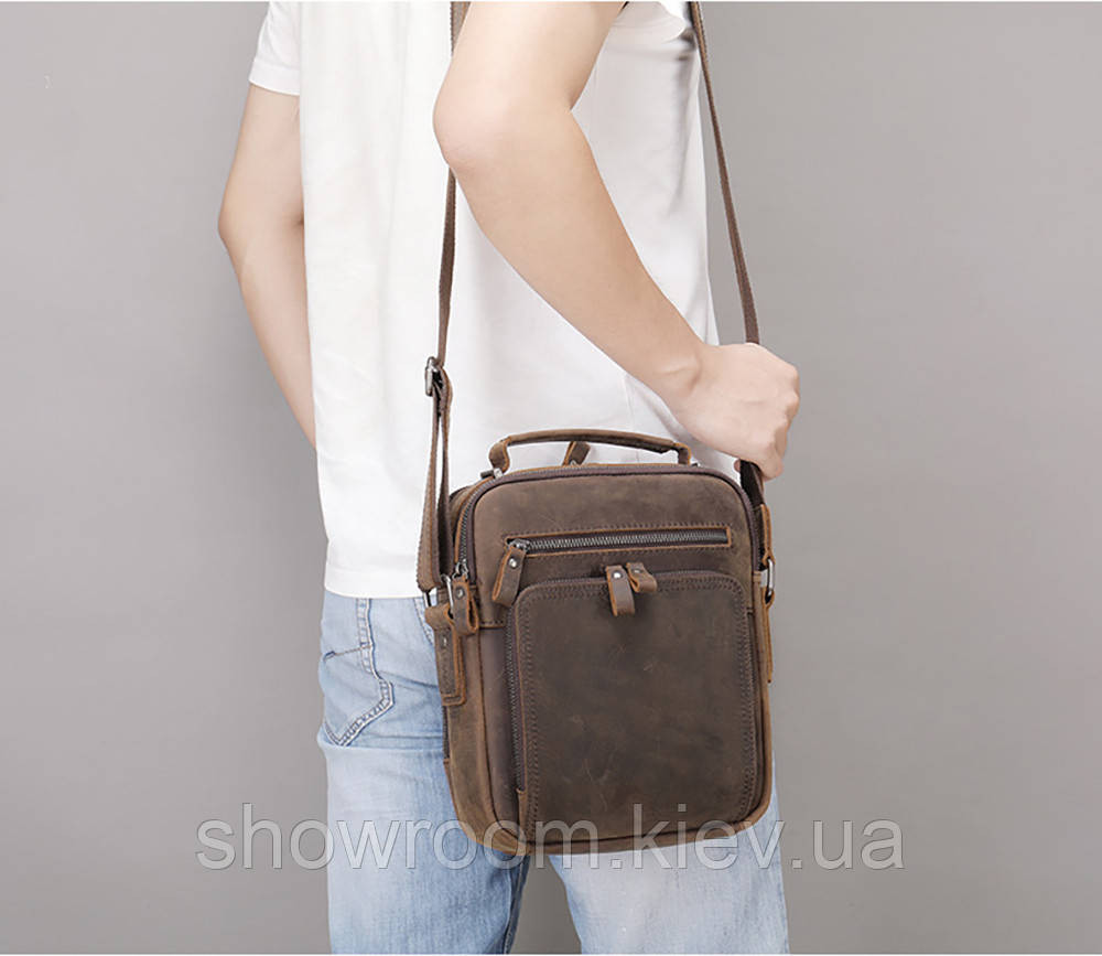 Чоловіча шкіряна сумка, барсетка на плече Wild Leather (6014) Київ - фото 1