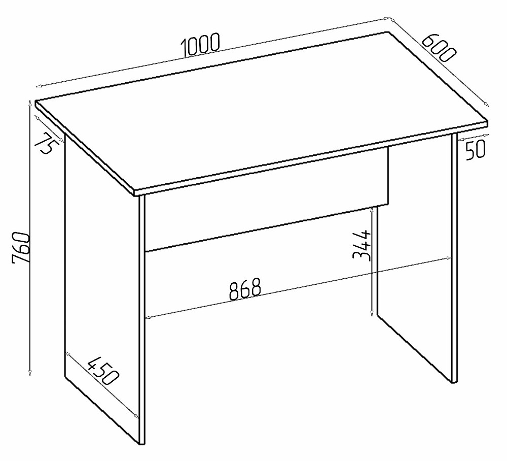 Стол офисный СП, Венге Магия, 1000/600/760 Львов - изображение 2