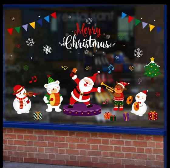 Наклейки новорічні на вікна 50 на 70 см різнобарвний Київ