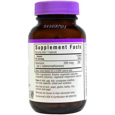 Мінерали Bluebonnet Nutrition Селен 200мкг, 90 гелевих капусул (BLB-00736) Вінниця
