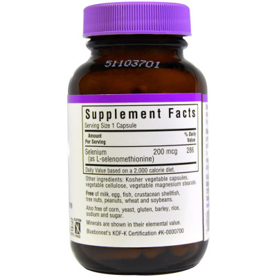 Мінерали Bluebonnet Nutrition Селен 200мкг, 90 гелевих капусул (BLB-00736) Вінниця - фото 2