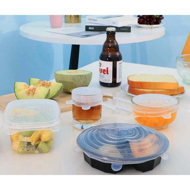 Набір силіконових дахів Super Stretch Silicon Lids кришки з 6ти штук Полтава - фото 1