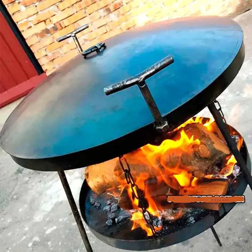 Сковорода + подставка для разведения огня С КРЫШКОЙ 50 СМ (саж) на ножках 100 СМ не разборные СЗК-01 Киев - изображение 6