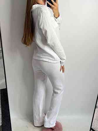 Женский комплект из натуральной ткани Без узоров и принтов, Белый, XS-S Харьков