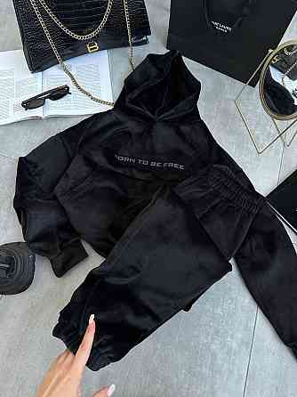 Жіночий стильний теплий костюм з щільного двостороннього велюра Одеса