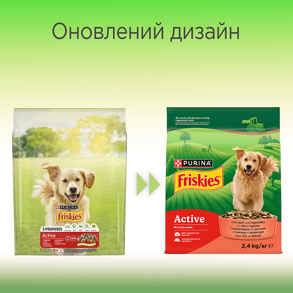 Сухой корм FRISKIES Active (Активный) для взрослых собак с повышенной активностью, с говядиной, 2.4 кг Киев - изображение 8