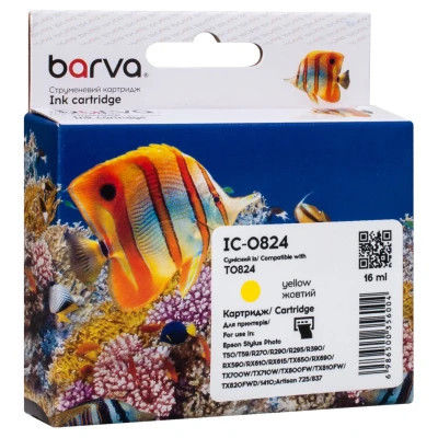 Картридж Barva Epson T0814/T0824 XL (C13T11144A10/C13T11244A10) 460ст, yellow (IC-0824) Винница - изображение 1