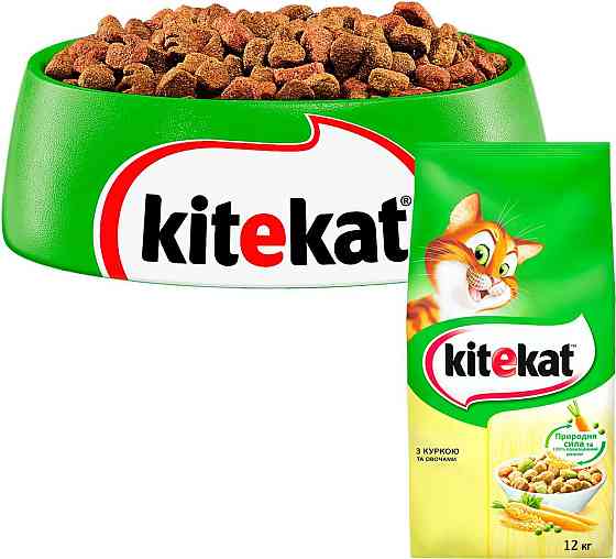 Сухой корм для взрослых кошек KiteKat (КитиКет) с курицей и овощами 12 кг Винница
