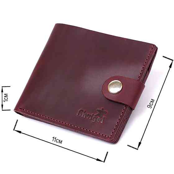 Кожаное винтажное портмоне Shvigel 16436 Бордовый Киев