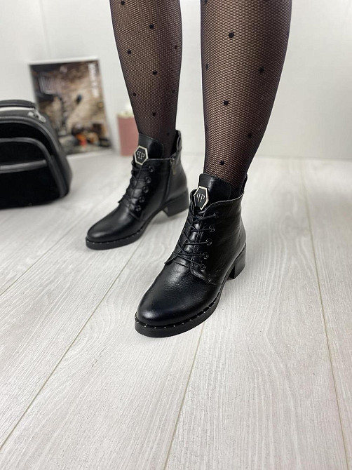 Черевики жіночі M.KRAFT чорні натуральна шкіра висота каблука 4см розмір 39 (2514) Коломыя - изображение 2