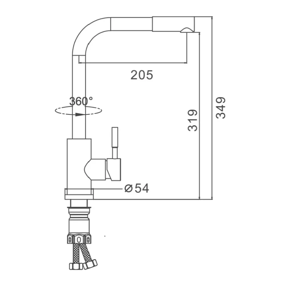 Смеситель для кухни с выдвижным изливом Frap F60899, сатин Киев - изображение 8