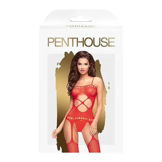 Бодістокінг з вирізом на животику Penthouse - Hot Nightfall Red XL Львов