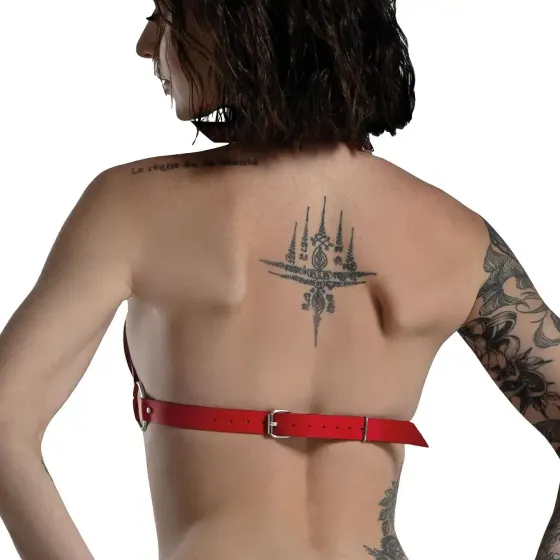 Ліф Серце з натуральної шкіри Feral Feelings - Hearts Bra Red Львів