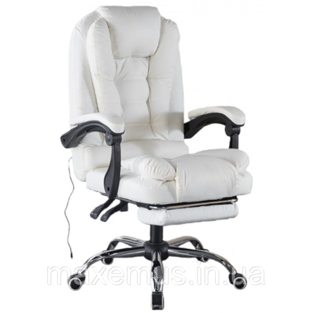 Офисное кресло с массажем и подставкой для ног B 6 0 7 1 кресло для офиса и персонала компьютерное белое Мостиска