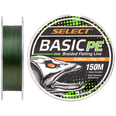 Шнур Select Basic PE 150m Dark Green 0.10mm 10lb/4.8kg (1870.18.21) Винница - изображение 1