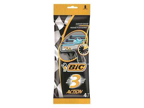 Однор. станок BIC 3 для гоління ACTION (алое) 4шт ТМ BIC Київ