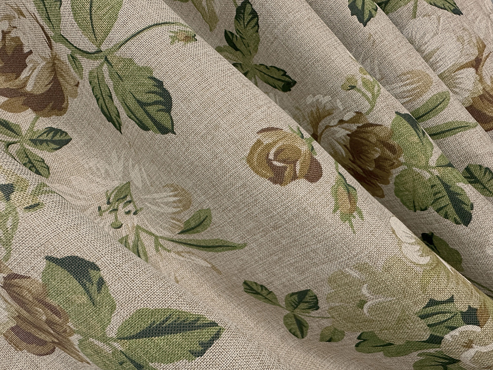 Комплект штор VR-Textil Лен Прованс 200х270 2шт и Тюль 500х270 2081ш-115т Бежевый с коричневым и белым 71-216/6 Киев - изображение 7