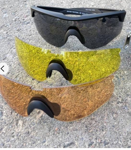 Балістичні окуляри Safari зі змінними лінзами (3 шт.) Київ - фото 1