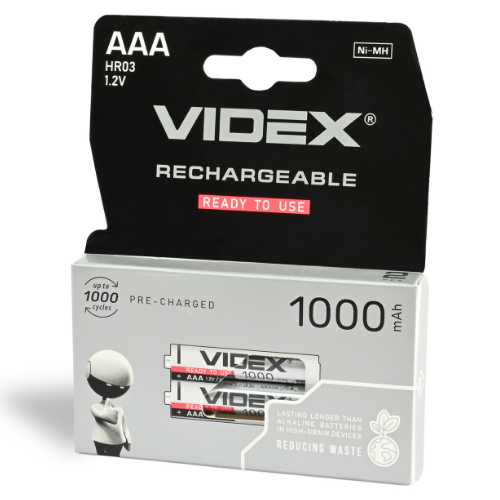 Акумулятор AAA/HR03 1000 mAh (бл-2шт) Videx Житомир