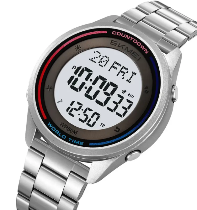 Годинник чоловічий наручний спортивний Skmei 2412 зі сталевим браслетом (Сріблястий) Вінниця - фото 2