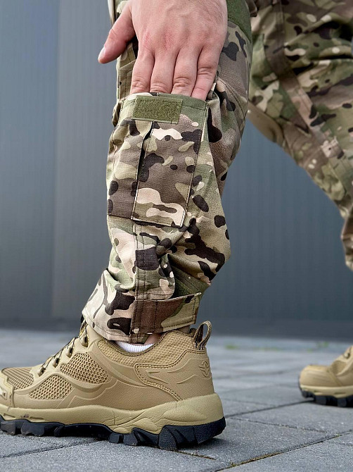 Тактичні чоловічі штурмові штани мультикам з наколінниками , військові штани ріп стоп Львів - фото 3