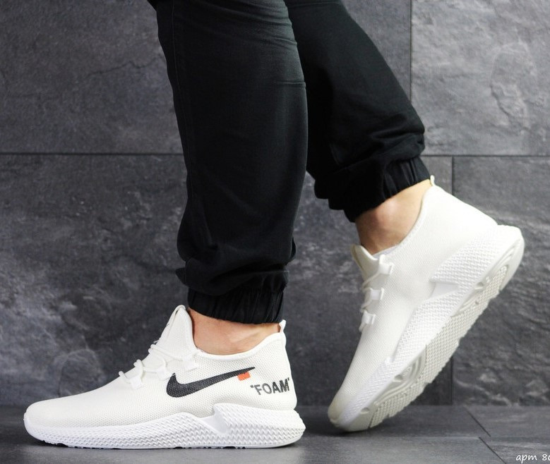 Кросівки Чоловічі Білі Тканинні Boost Пінка в стилі N!ke (розміри: 44,45) Дніпро - фото 2