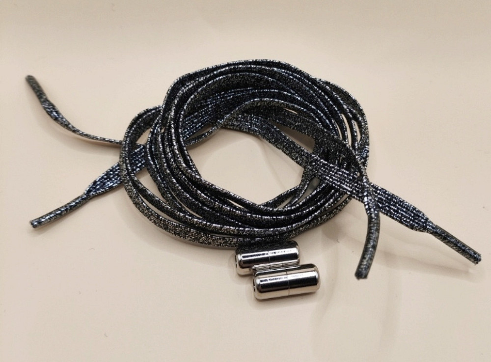 Шнурки эластичные глиттерные с цилиндрической застежкой Смела - изображение 1