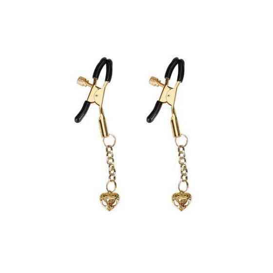 Затискачі для сосків Liebe Seele Hollow Heart Nipple Clamps Gold Sex Aura Київ