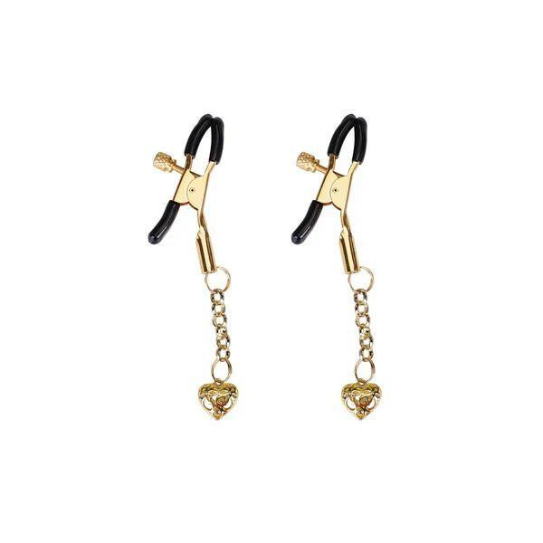 Затискачі для сосків Liebe Seele Hollow Heart Nipple Clamps Gold Sex Aura Київ - фото 1