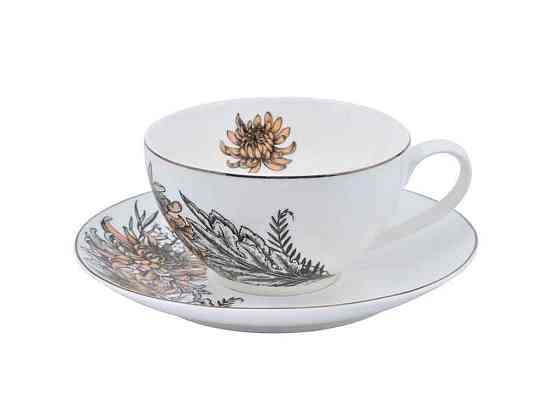 Набір чайний 400мл Charm.Floral Brown Чашкаблюдце Color ТМ ASTERA Київ