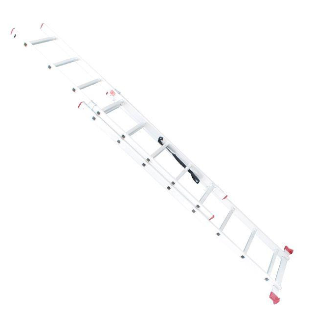 Драбина алюмінієва, 2‑секційна універсальна розкладна, 2×8 сход., 3,69 м, 150 кг INTERTOOL LT-0208 Київ - фото 7