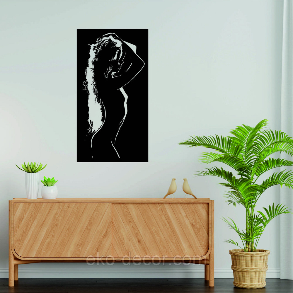 Декоративное настенное Панно «Силуэт женщины», Декор на стену 70*37 см, Черный Киев - изображение 8