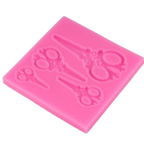 Силіконовий молд Ножиці 76 на 76 мм рожевий Київ - фото 7