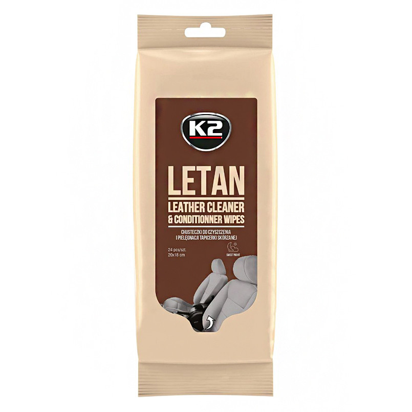 Вологі серветки для очищення шкіряної оббивки K2 Letan Leather Cleaner&Conditionner Wipes Львів - фото 1
