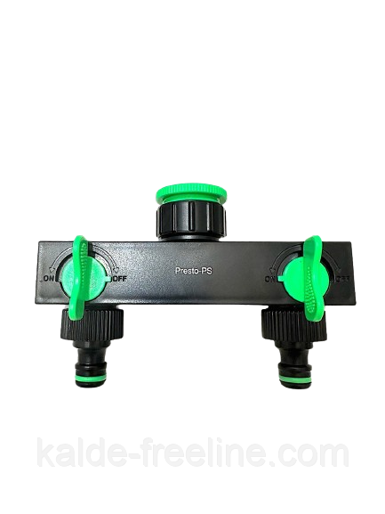 Кран шаровий Presto-PS на 2 виходи з внутрішнім різьбленням 3/4-1 дюйм (4080) Харьков - изображение 1