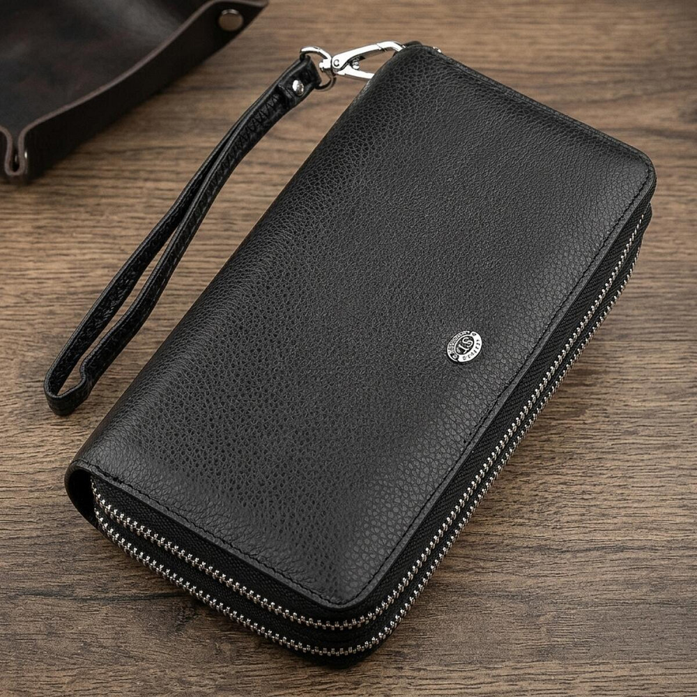 Чоловічий гаманець ST Leather 18451 (ST127) натуральна шкіра Чорний Київ - фото 7