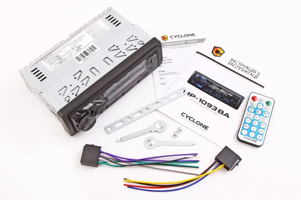 Автомагнітола Cyclone MP-1093 RGB BT/USB+USB Charge/MicroSD/ISO/доп. розєм /ПДУ/Eway Link Вінниця - фото 3