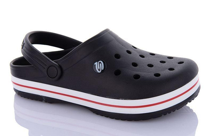 Крокси чоловічі сабо з великими дірками та підвищеною легкістю "Like Crocs" чорні Одеса - фото 1