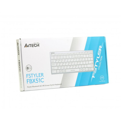 Клавиатура A4Tech FBX51C Wireless/Bluetooth White (FBX51C White) Винница - изображение 8
