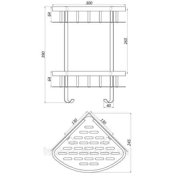 Полиця подвійна кутова TOPAZ TKB-9902-BL Чернівці
