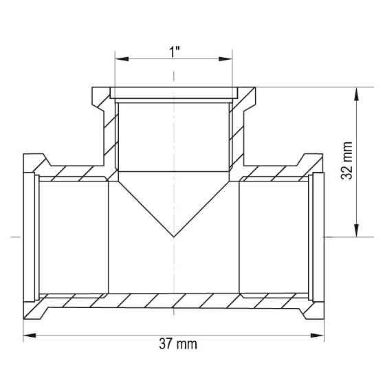Трійник ВВВ Koer KF.T10F.WN - 1'' (без нікелю) (KR3038) Київ