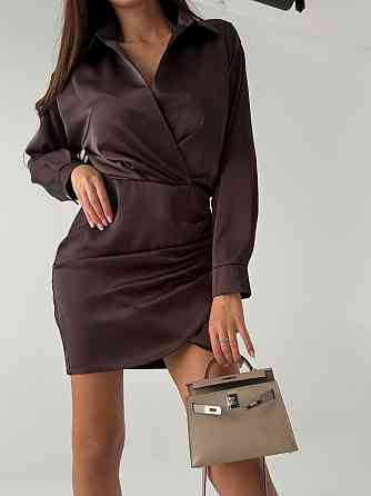 Жіноче привабливе елегантне коротке плаття double Шовк Армані Шоколад, 44/46 Одеса