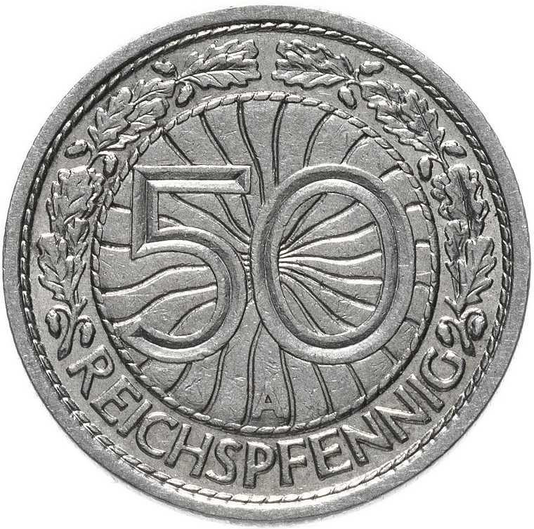 Німеччина 50 пфеннігів 1928 F-VF A Веймарська республіка Полтава - фото 1