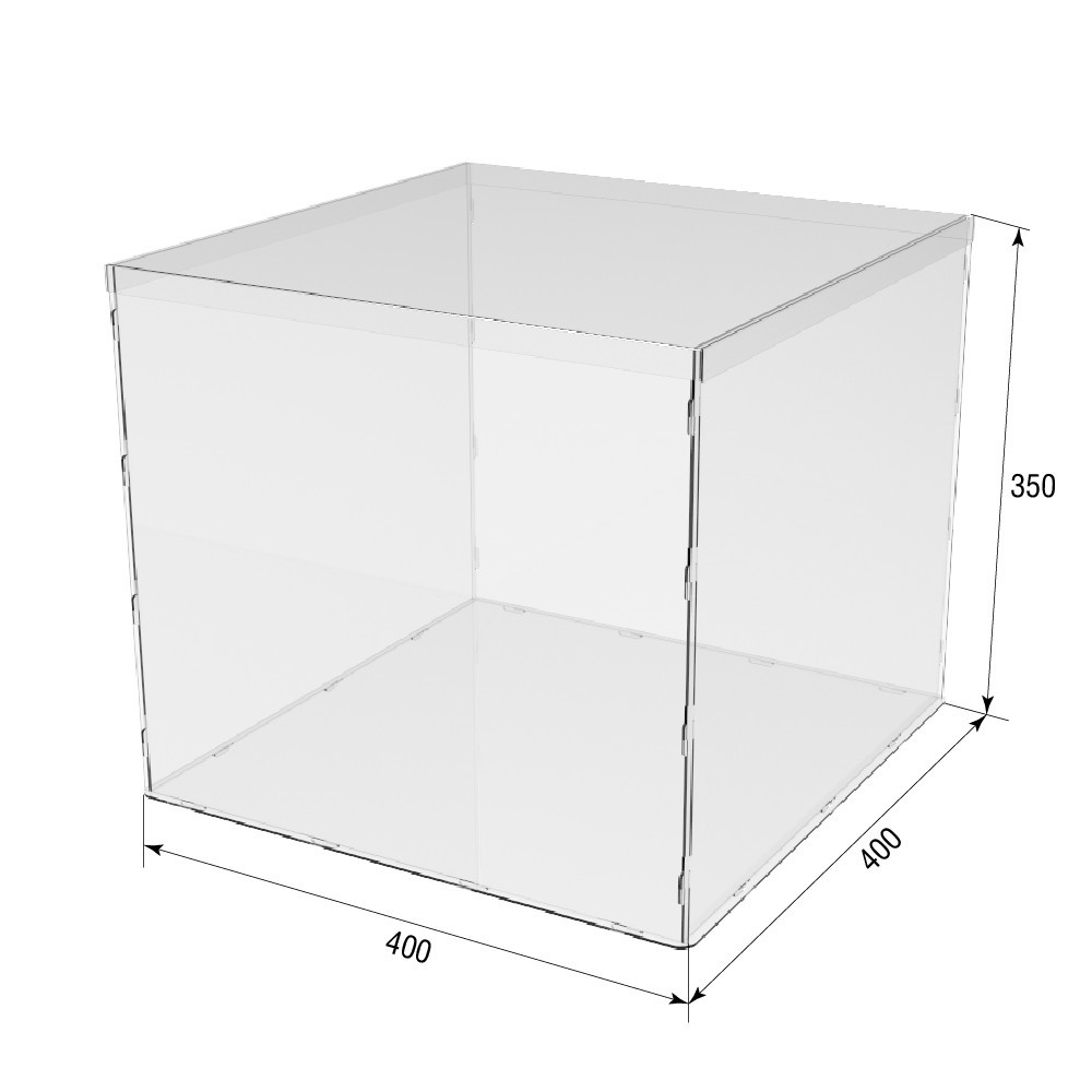 Коробка акриловая EKOSTAR 400х400х350 с крышкой Киев - изображение 3