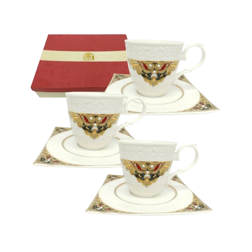 Набір кавовий Амелі 12 предметів (ч.80мл + блюдце d12см) 2323-2 S&T Житомир - фото 1