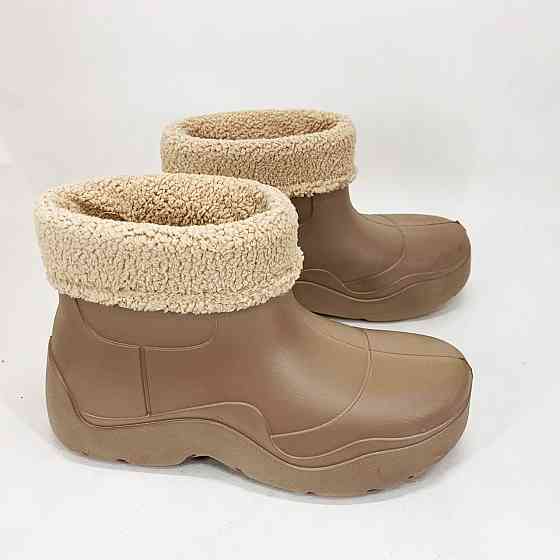 Женские черние зимние галоши 39р, Женские дутики водонепроницаемые дутики на затяжке IT-33 Ивано-Франковск