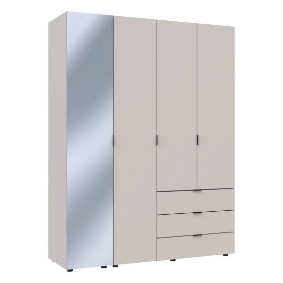 Комплект шаф для одягу Doros Гелар (2 шт.) 155х49,5х203,4 см Дзеркало/Кашемір (DRS-011259) Львів